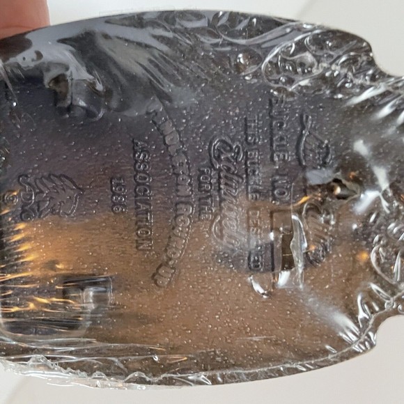 Pendleton Roundup 1986 ADM Award Design Solid Brass Vintage Belt Buckle Wrapped - Picture 8 of 10